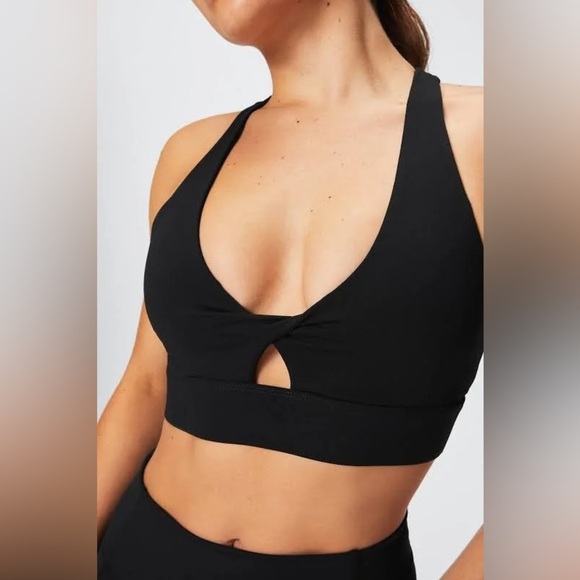 NWT Fabletics Oasis Twist Sports Bra Black L X11 - Picture 5 of 6